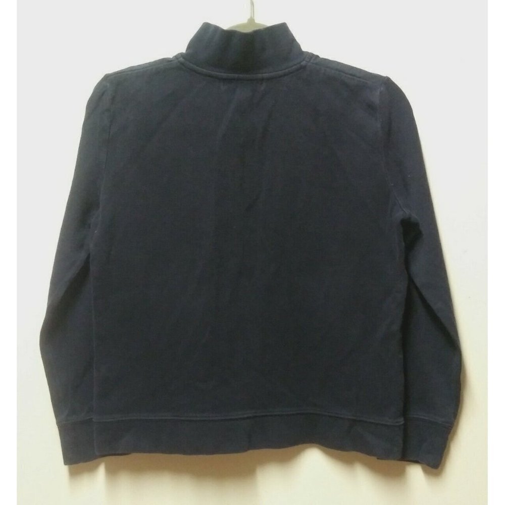 Ralph Lauren Womens Jacket Sz M Full Zip RIBBED knit Navy Mock Neck gold buttons - Picture 3 of 6